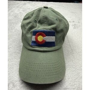 JHATS Green Adjustable Baseball Cap with Colorado Flag Patch One Size
